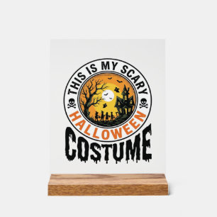 Señal Acrílica Camiseta de grabado vintage de disfraz de Hallowee