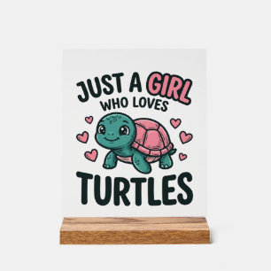 Señal Acrílica Camiseta de grabado vintage de niña amante de tort