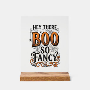 Señal Acrílica Camiseta de Halloween Boo Grabado Vintage Espeluzn