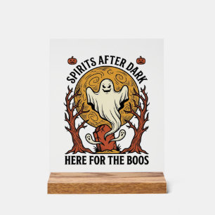 Señal Acrílica Camiseta de Halloween de Fantasma Grabado Vintage