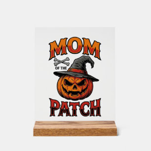 Señal Acrílica Camiseta de mamá de Halloween Calabaza Huesos Arte