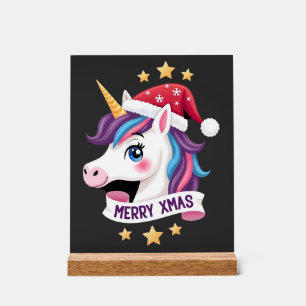 Señal Acrílica Camiseta de manga larga Christmas Unicorn (2)