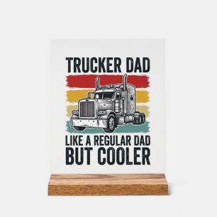 Señal Acrílica Camiseta de Papá camionero como un papá normal per