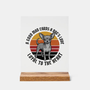 Señal Acrílica Camiseta de Papá Chihuahua Grabado Vintage Amante