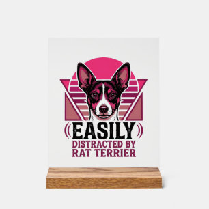Señal Acrílica Camiseta de perro Terrier Rat Vintage Fácilmente D
