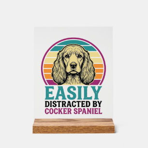 Señal Acrílica Camiseta de perro vintage de Cocker Spaniel fácilm
