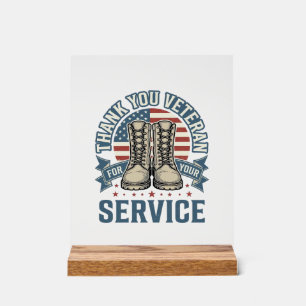 Señal Acrílica Camiseta de Servicio Botas Patrióticas para Vetera