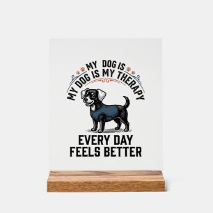Señal Acrílica Camiseta de Terapia Canina Regalo de Perro Grabado