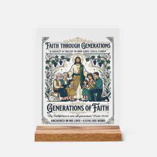 Señal Acrílica Camiseta del árbol genealógico de Jesús Diseño bas