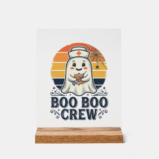 Señal Acrílica Camiseta Desi de Halloween Fantasma Enfermera Boni