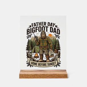 Señal Acrílica Camiseta Día del Padre Bigfoot Papá Retro G