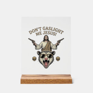 Señal Acrílica Camiseta Diseño de Grabado Antiguo de Jesús Zarigü