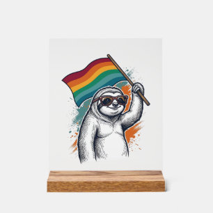 Señal Acrílica Camiseta Diseño Grabado Vintage Perezoso Orgullo_1