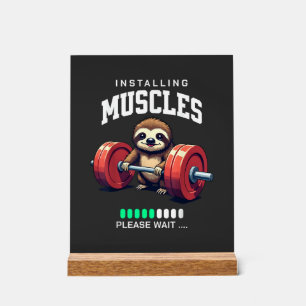 Señal Acrílica Camiseta divertida de gimnasio de fitness de perez