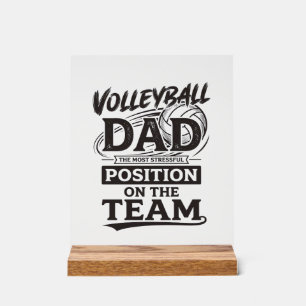 Señal Acrílica Camiseta divertida de papá de voleibol vintage pos