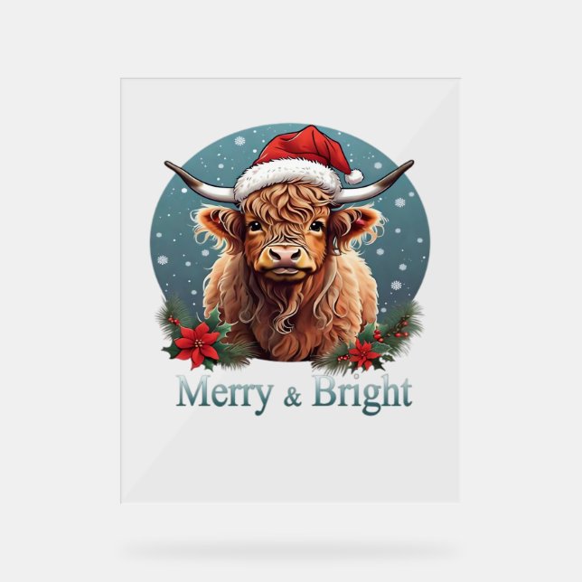 Señal Acrílica Camiseta esencial de vaca de Highland (Anverso)