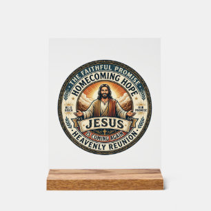 Señal Acrílica Camiseta Esposa Militar de Jesús Esperando Esposa 