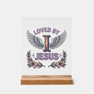 Señal Acrílica Camiseta Floral Cristiana Vintage Amada Por Jesús
