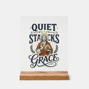 Señal Acrílica Camiseta Gráfica de Jesús Bibliotecario Arte Crist