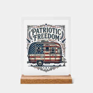 Señal Acrílica Camiseta gráfica vectorial de RV patriota