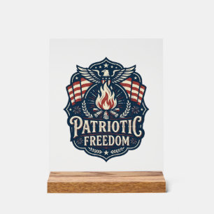 Señal Acrílica Camiseta gráfica vectorial noche de hoguera patrió