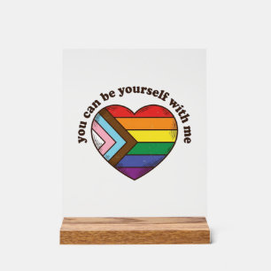 Señal Acrílica Camiseta Orgullo Corazón Puedes Ser Tú Mismo Conmi