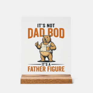 Señal Acrílica Camiseta Oso Cerveza Figura Paterna Cuerpo De Papá