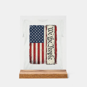 Señal Acrílica Camiseta Patriótica Bandera Vintage We the People