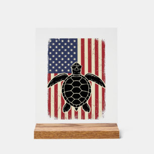 Señal Acrílica Camiseta Patriótica de la Bandera Americana de Tor