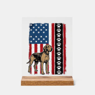 Señal Acrílica Camiseta Patriótica Huella de Pata de Perro Bander