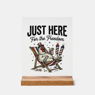 Señal Acrílica Camiseta Patriótica Vintage de Gallo de la Liberta