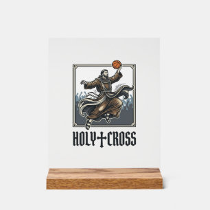 Señal Acrílica Camiseta religiosa de baloncesto vintage de la San