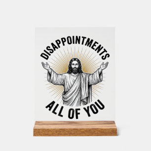 Señal Acrílica Camiseta Religiosa Vintage De Desilusiones Todos U