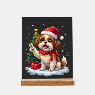 Señal Acrílica Camiseta sin Mangas Funny Peace Hand Shih Tzu Chri