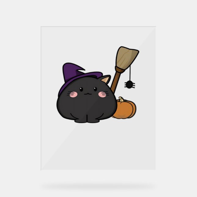 Señal Acrílica Camiseta sobredimensionada para gatos de Halloween (Anverso)