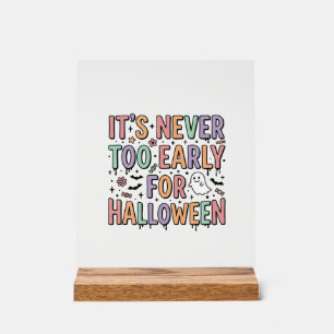 Señal Acrílica Camiseta tipográfica de Halloween vintage demasiad