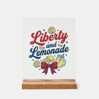 Señal Acrílica Camiseta Vectorial Patriótica de Limonada y Libert
