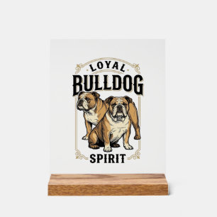Señal Acrílica Camiseta Vintage Bulldog Camiseta de Grabado de Bu