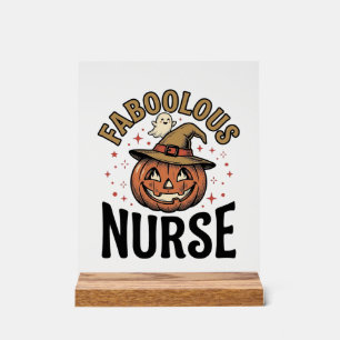 Señal Acrílica Camiseta vintage de calabaza de Halloween de enfer