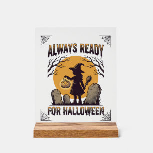 Señal Acrílica Camiseta Vintage de Halloween para fans de la temp