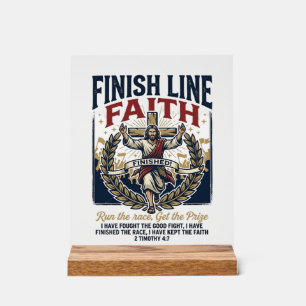 Señal Acrílica Camiseta Vintage de Jesús Corriendo Maratón Gra