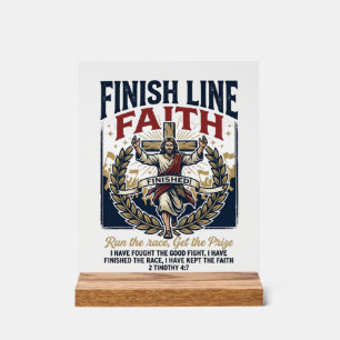 Señal Acrílica Camiseta Vintage de Jesús corriendo maratón Gráfic