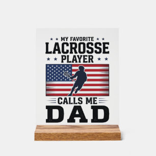 Señal Acrílica Camiseta Vintage de Lacrosse Padre Divertida Bande