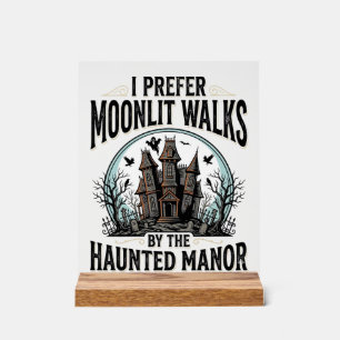 Señal Acrílica Camiseta Vintage Divertida de Halloween de Paseos 