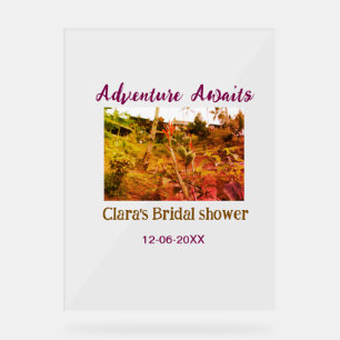 Señal Acrílica Campos de arroz aventura espera ducha de novia nom