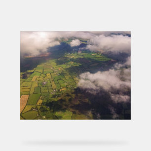 Señal Acrílica Campos Irlandeses de Patchwork Impreso Paisaje A