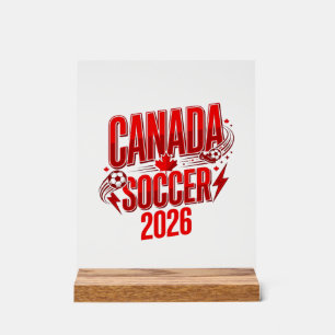 Señal Acrílica Canada Soccer 2026 Fútbol Negrita Tipografía País 