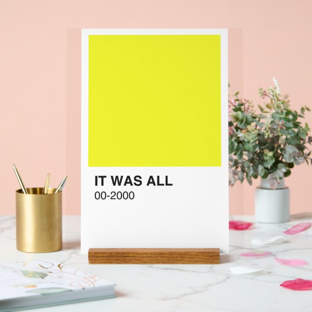 Señal Acrílica Canción de color amarillo - fondo blanco (Boda)