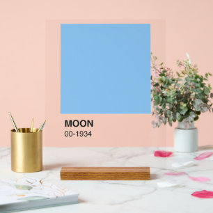 Señal Acrílica Canción de la luna de color azul - Fondo claro