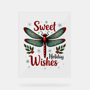 Señal Acrílica Candy Cane Wings Dragonfly